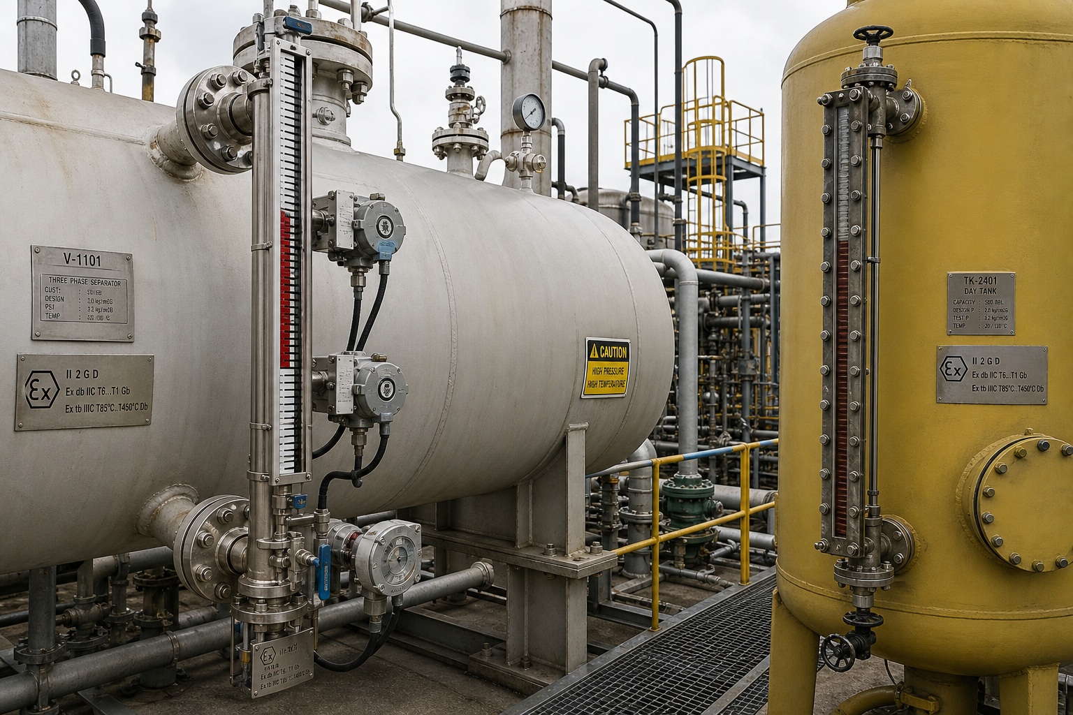 indicatori di livello per applicazioni oil and gas: accumuli condense, serbatoi, pig launcher, separatori