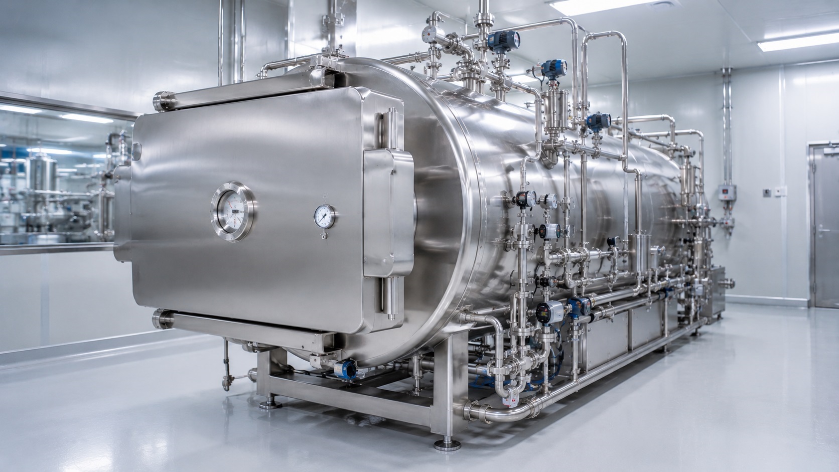 autoclave farmaceutica con sonde di temperatura permanenti e di validazione