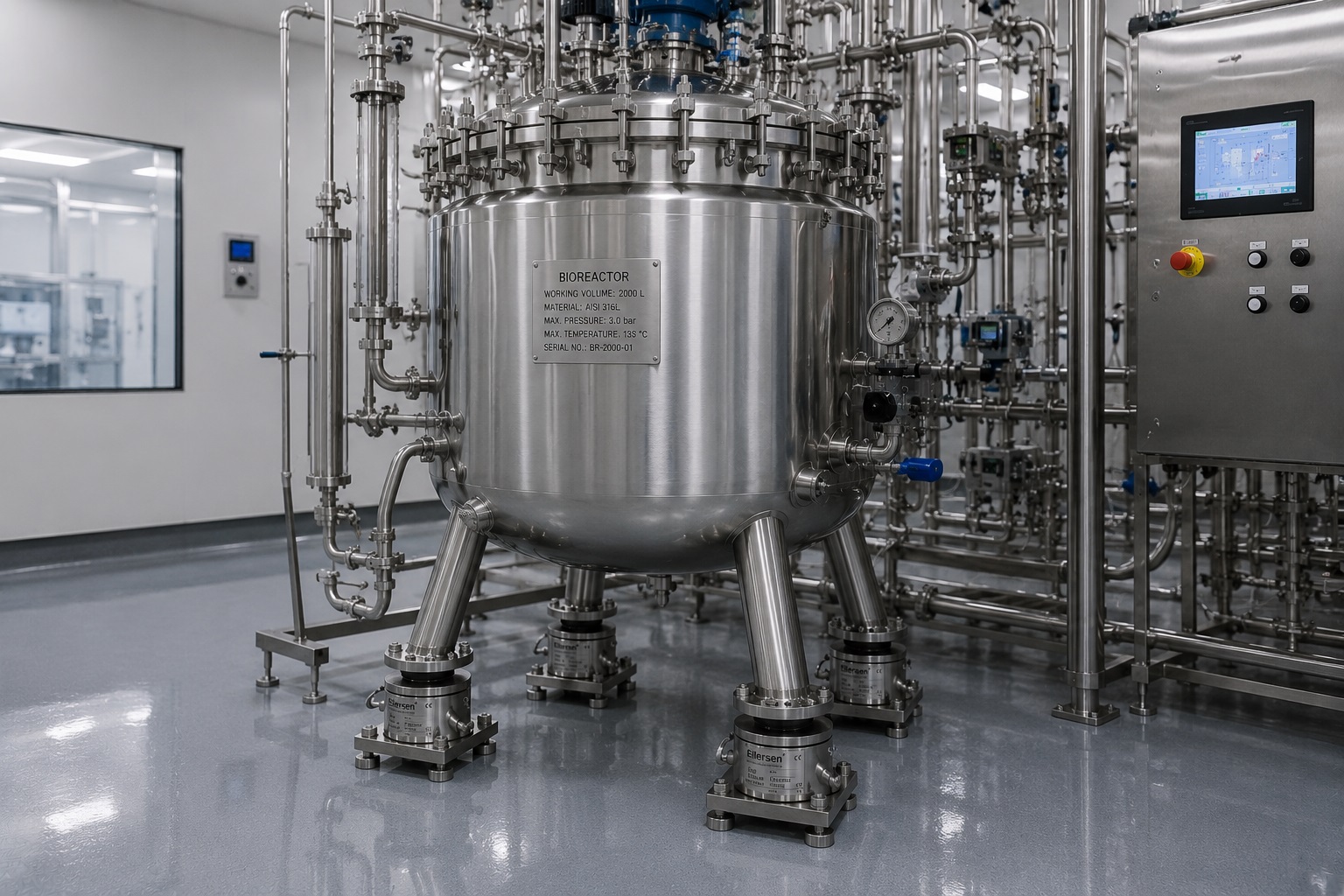 cella di carico Eilersen su bioreattore in acciaio fisso