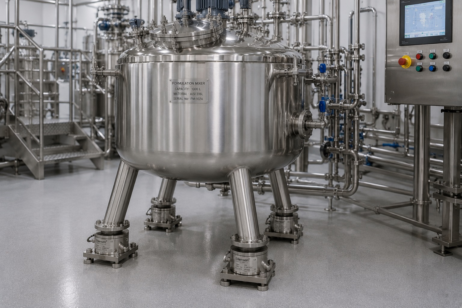 cella di carico Eilersen su mixer di formulazione farmaceutica