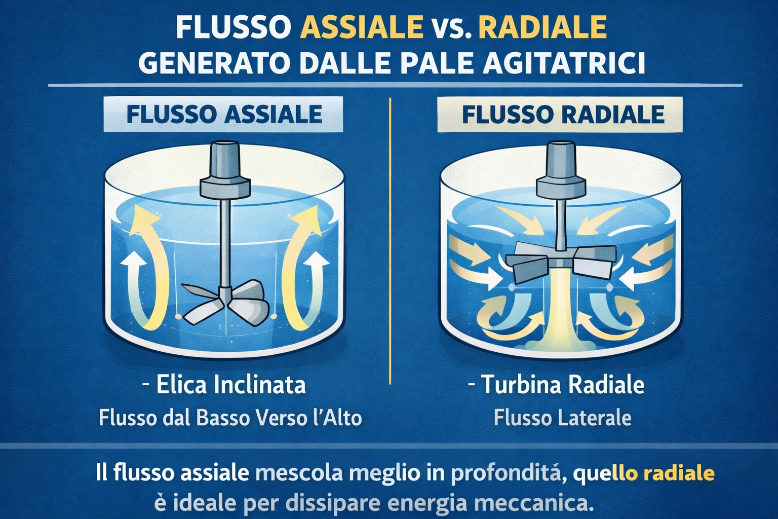 flusso assiale vs radiale agitatori
