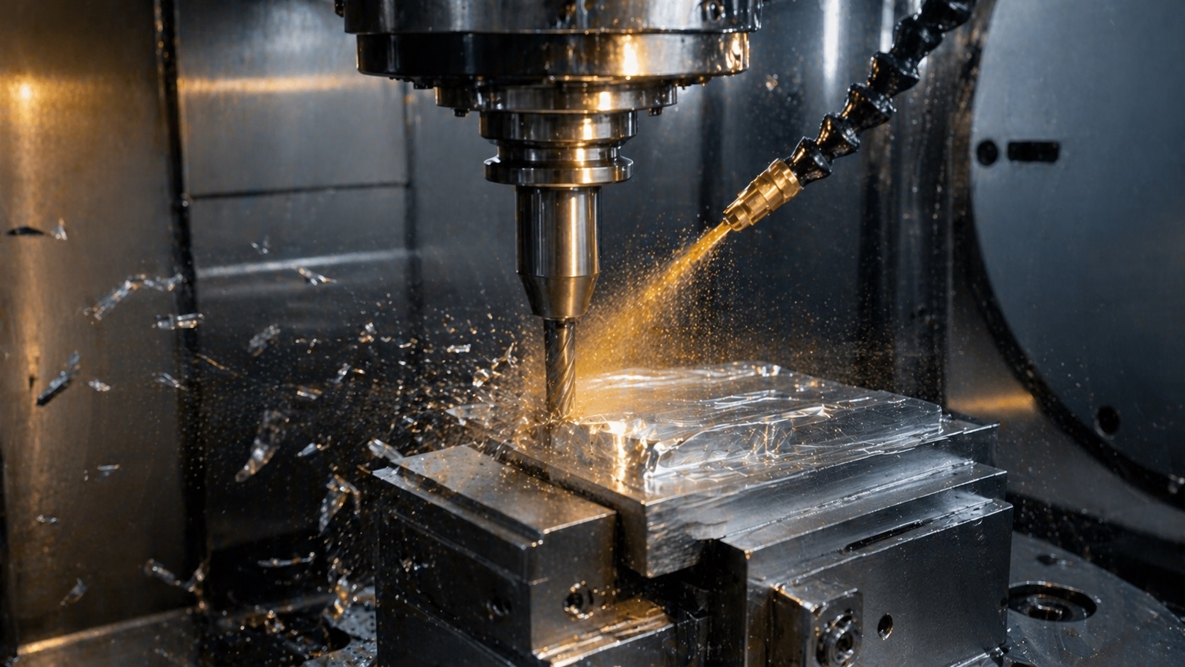 Lubrificazione MQL su centro di lavoro CNC con microspray monocanale