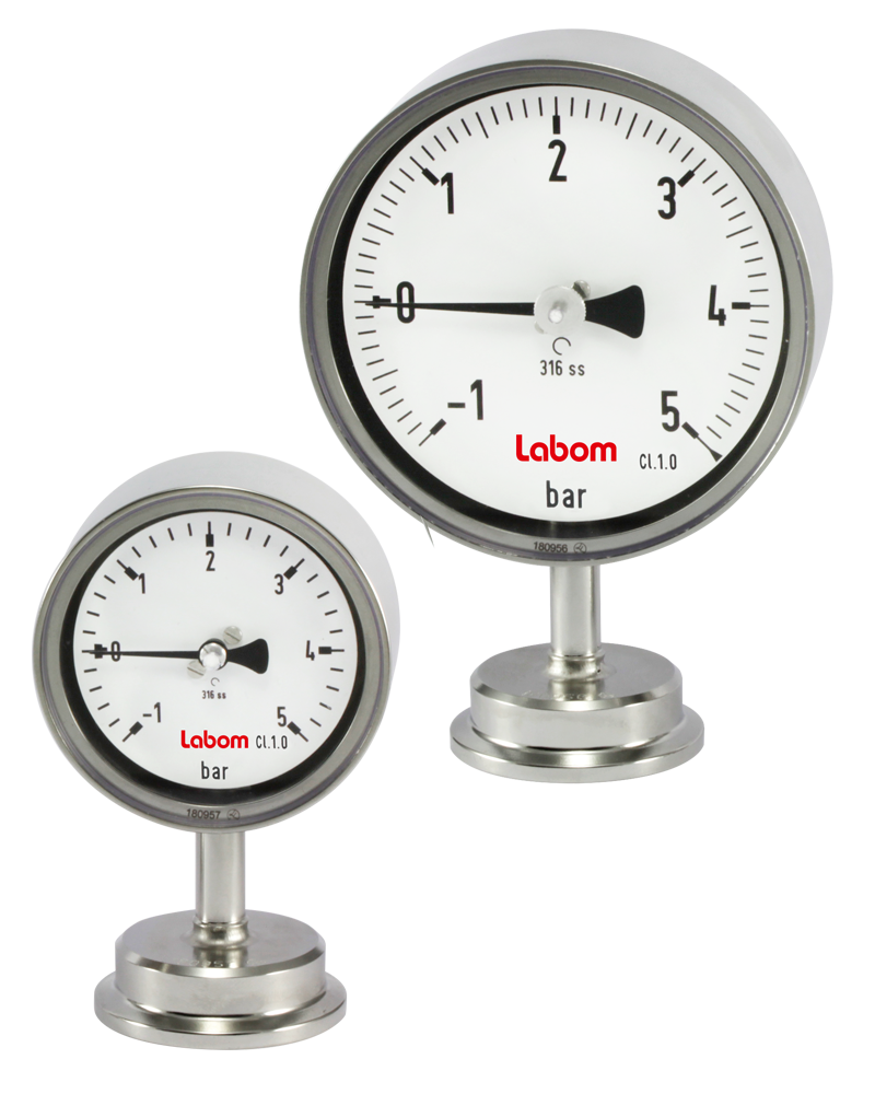 manometro sanitario Labom BH8 con attacco tri-clamp