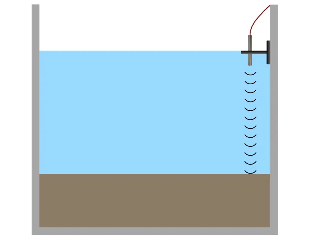 misura di livello ad ultrasuoni per solidi nei liquidi