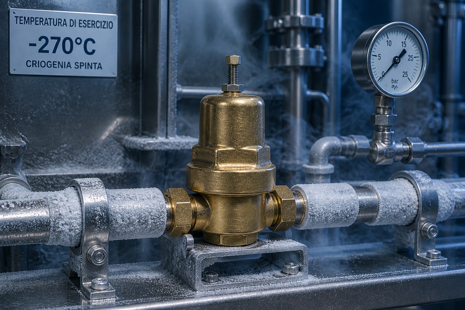 Riduttori di pressione per criogenia spinta e LNG fino a -270°C