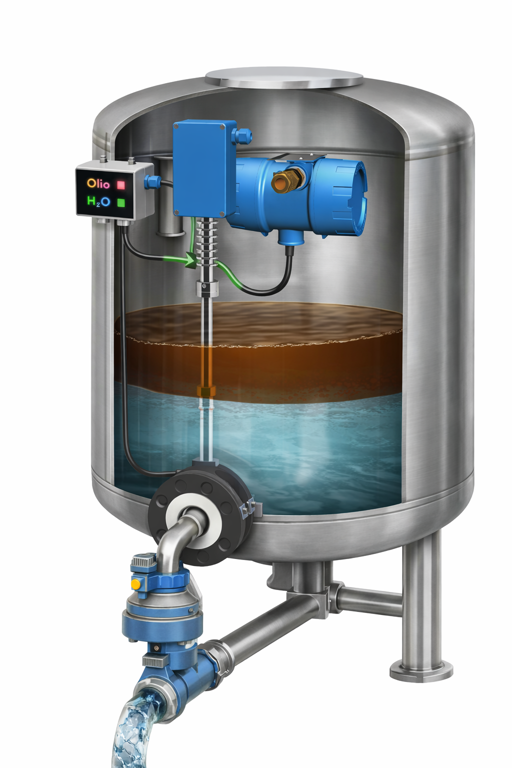 Esempio di misura di interfaccia acqua olio in serbatoio