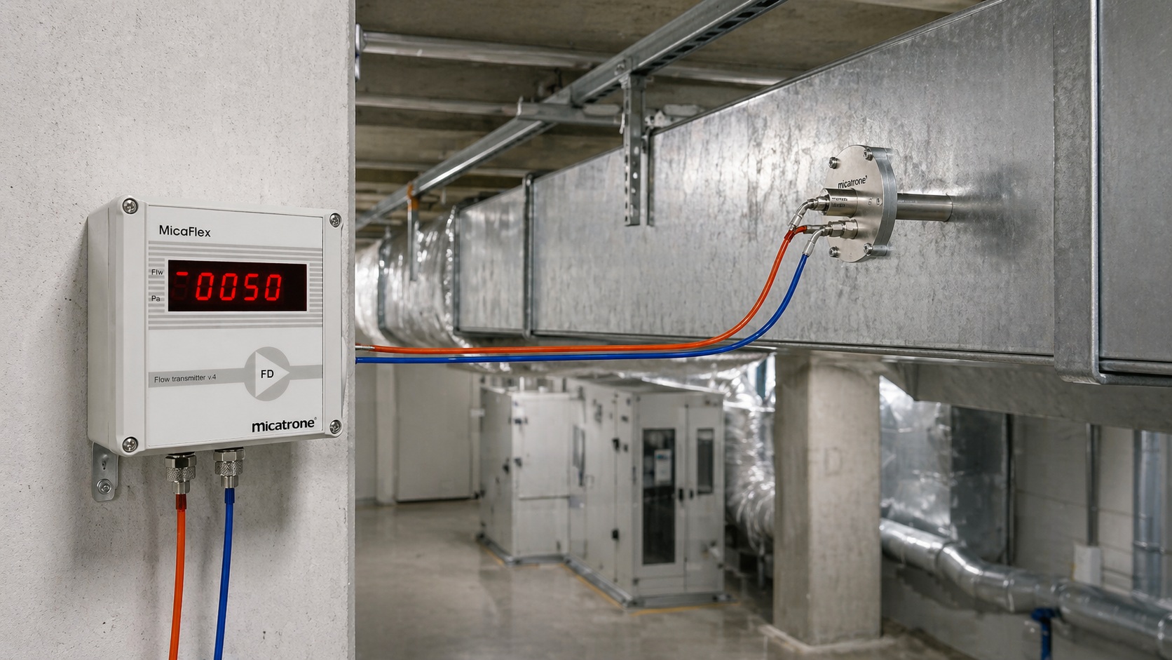 sonda MFS installata in condotta HVAC