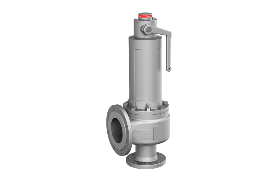 Valvola di sicurezza flangiata serie 455 con flange DIN EN 1092-1 PN40