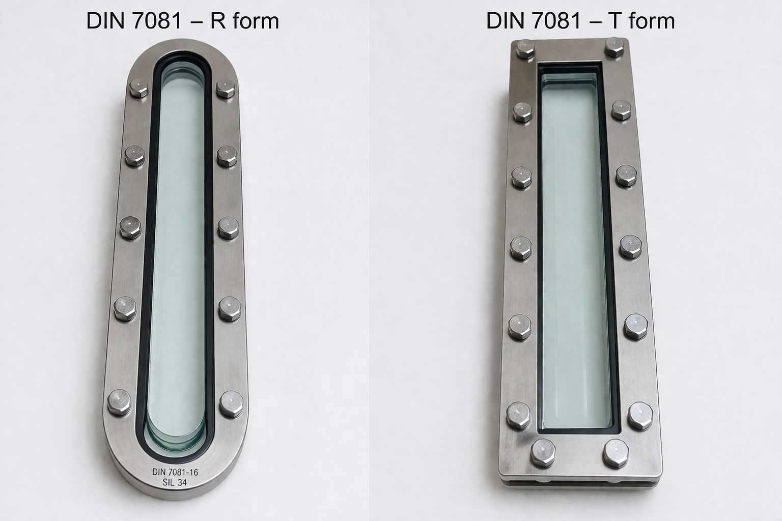 vetro DIN 7081 borosilicato per indicatori di livello, varianti R-form e T-form